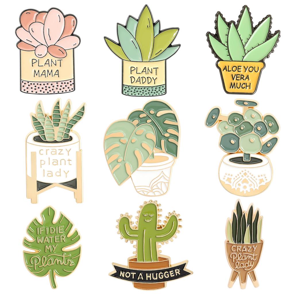 Aloe Vera Pot - กระถางต้นไม้เข็มกลัด Monstera Aloe Vera พืชเข็มกลัดเสื้อผ้าอุปกรณ์เสริม Cactus