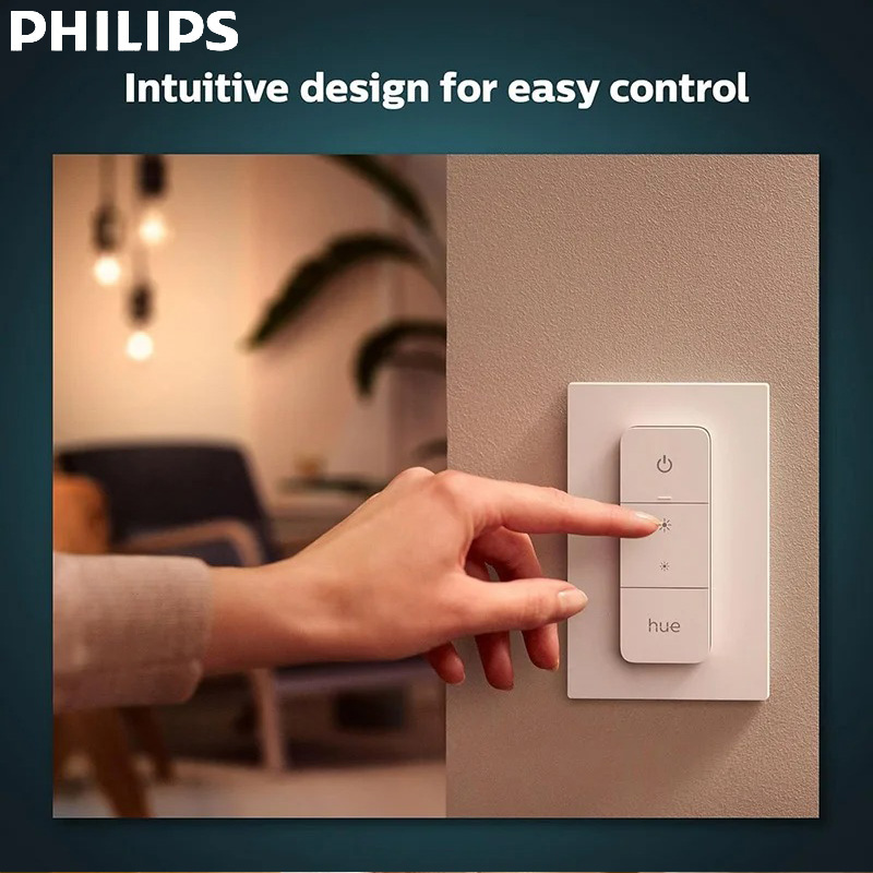 Philips Light Hue White - ฟิลิปส์ ฮิว สวิตช์หรี่ไฟอัจฉริยะสีขาวพร้อมรีโมทควบคุมการติดตั้งแบบไร้สาย ควบคุมไฟฮิว เปิด/ปิด ปรับความสว่างได้