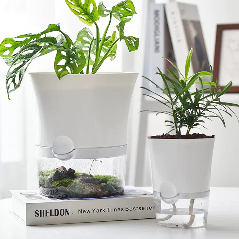 Aloe Vera Pot - พลาสติกโปร่งใสรดน้ํากระถาง Lazy Hydroponic ดอกไม้ดูดซับน้ําหม้อสําหรับพืช Succulent Plant