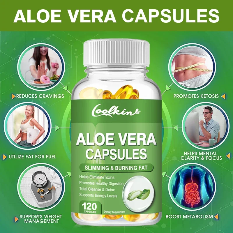 Aloe Vera Pot - แคปซูลสารสกัดจากว่านหางจระเข้ - บรรเทาอาการท้องผูกลําไส้ ส่งเสริมการย่อยอาหาร ล้างสารพิษ ควบคุมความอยากอาหาร